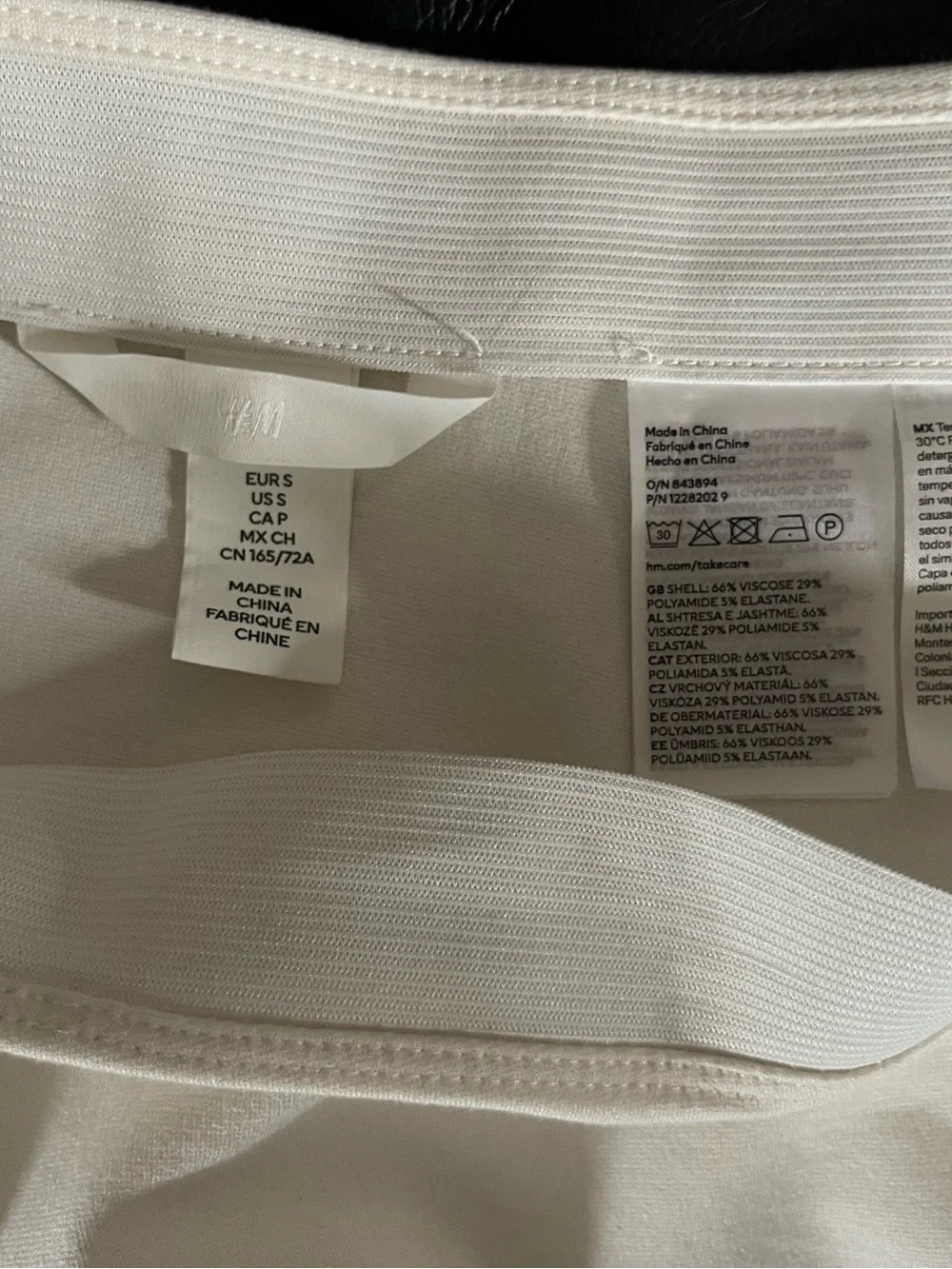 New. H&M Cream Flared Knit Mini Skirt